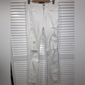 Hollister white Ripped Jeans 5S